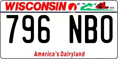 WI license plate 796NBO