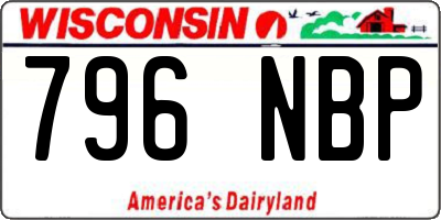 WI license plate 796NBP
