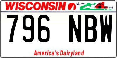 WI license plate 796NBW