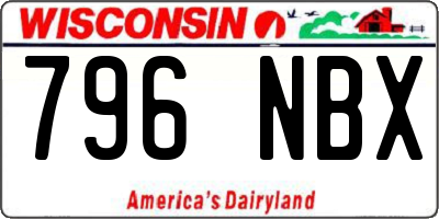 WI license plate 796NBX