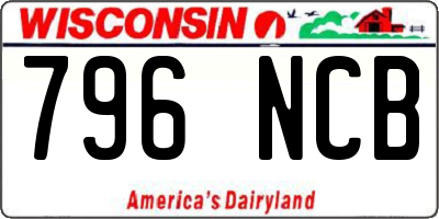 WI license plate 796NCB