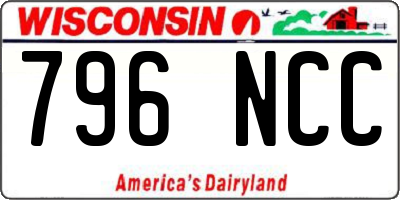 WI license plate 796NCC