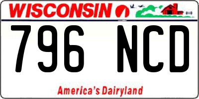 WI license plate 796NCD