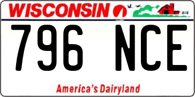 WI license plate 796NCE
