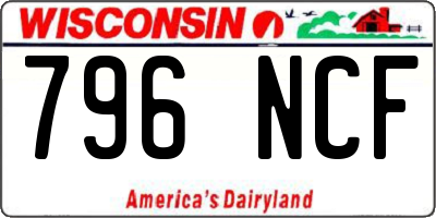 WI license plate 796NCF