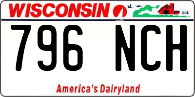 WI license plate 796NCH