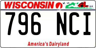 WI license plate 796NCI