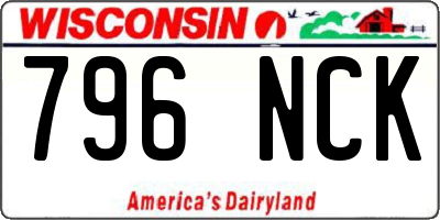 WI license plate 796NCK