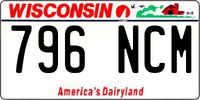 WI license plate 796NCM