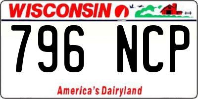 WI license plate 796NCP