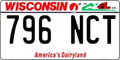 WI license plate 796NCT
