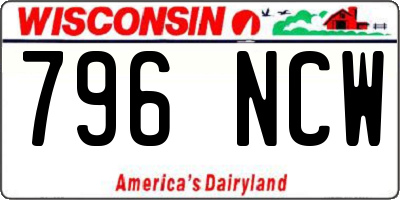 WI license plate 796NCW