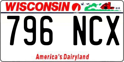 WI license plate 796NCX