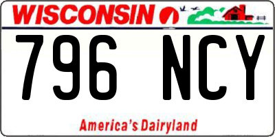 WI license plate 796NCY