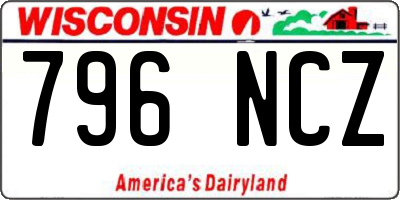WI license plate 796NCZ