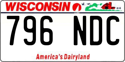 WI license plate 796NDC