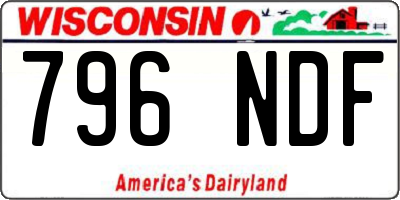 WI license plate 796NDF