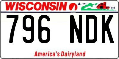 WI license plate 796NDK