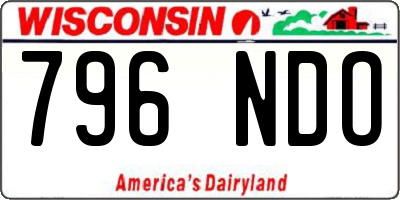 WI license plate 796NDO