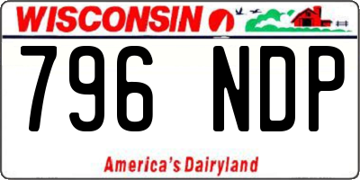 WI license plate 796NDP