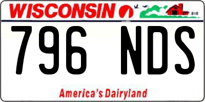 WI license plate 796NDS