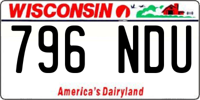WI license plate 796NDU