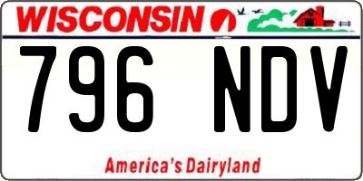 WI license plate 796NDV