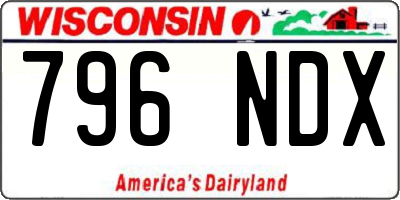 WI license plate 796NDX