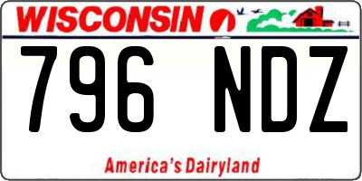 WI license plate 796NDZ