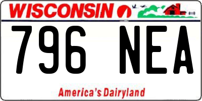 WI license plate 796NEA