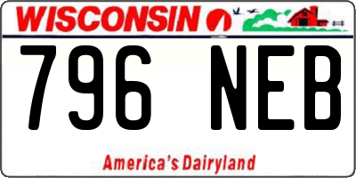 WI license plate 796NEB