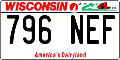 WI license plate 796NEF