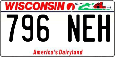 WI license plate 796NEH