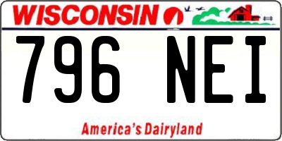 WI license plate 796NEI