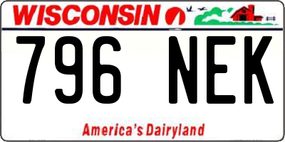 WI license plate 796NEK
