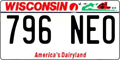 WI license plate 796NEO