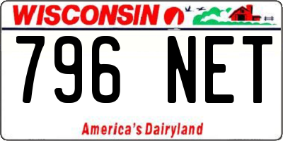 WI license plate 796NET