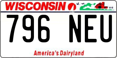 WI license plate 796NEU