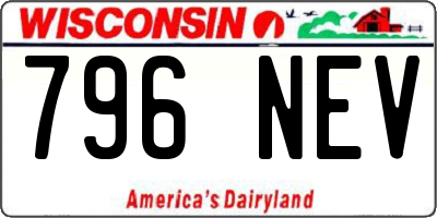 WI license plate 796NEV