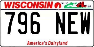 WI license plate 796NEW