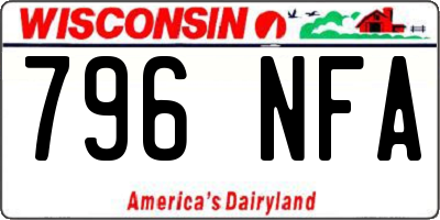 WI license plate 796NFA
