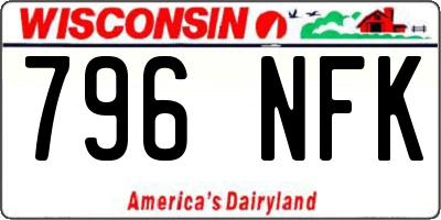 WI license plate 796NFK