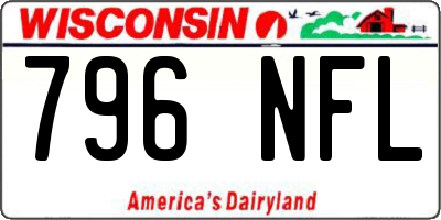 WI license plate 796NFL