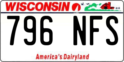 WI license plate 796NFS