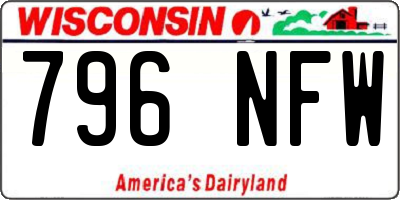WI license plate 796NFW