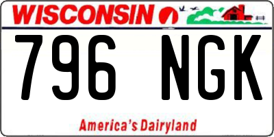WI license plate 796NGK