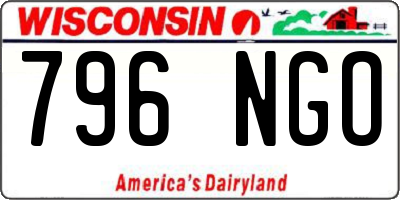 WI license plate 796NGO