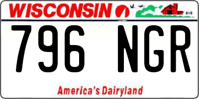 WI license plate 796NGR