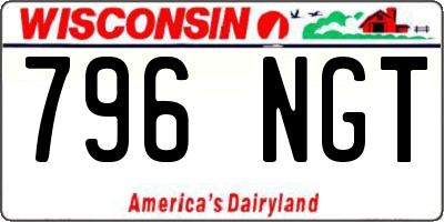 WI license plate 796NGT