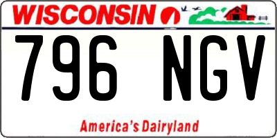 WI license plate 796NGV